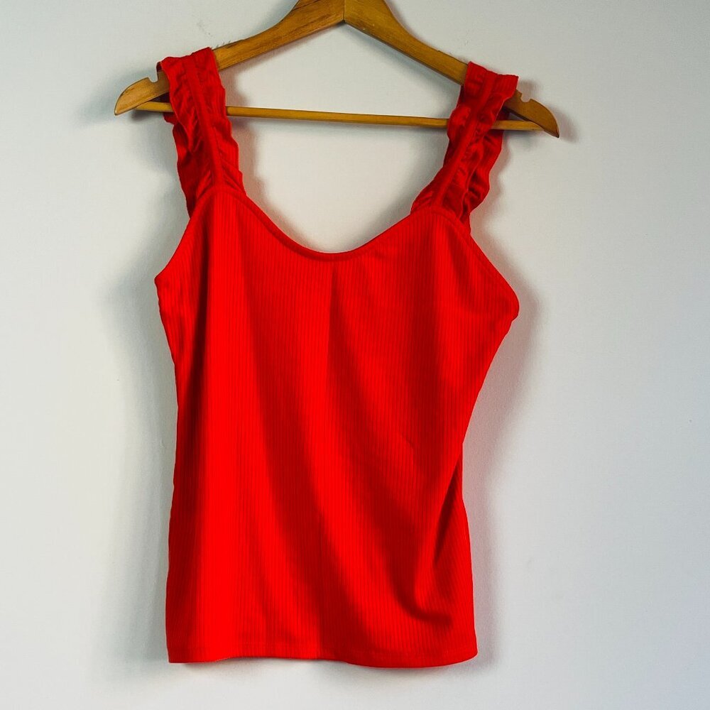 2/$30 Willow and Root Ribbed Ruffle Tank XL NWT